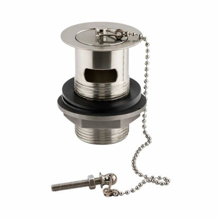 Brushed Nickel Basin Waste Plug And Chain
