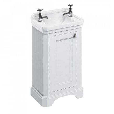traditional white freestanding cloakroom vanity unit