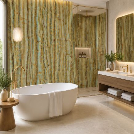 Pristina Silken Green Onyx Waterproof PVC Shower Wall Panel 1000x2400mm
