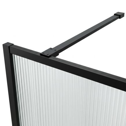 Amien Matt Black Shower Screen Straight Support Bar 1200mm