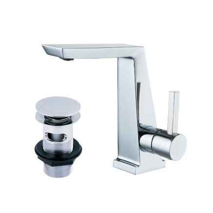 Cacia Chrome Basin Mixer Tap & Waste