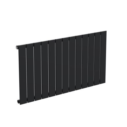 Livio Black Horizontal Single Panel Aluminium Radiator 600x1170mm