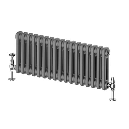 Upton Grey Double Horizontal Column Radiator - 300x785mm