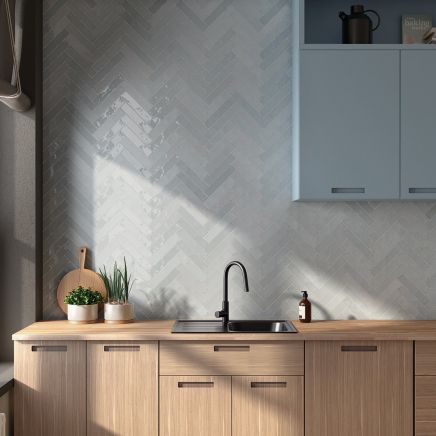 Domingo Cielo Glossy Porcelain Brick Tile