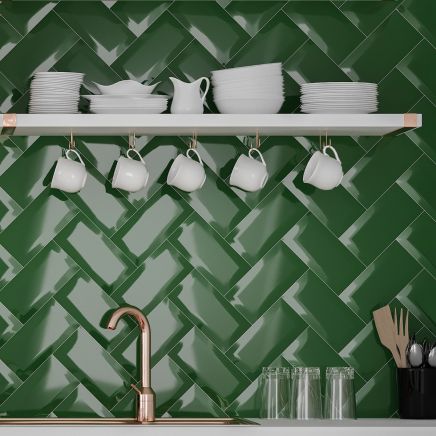 Metro Green Ceramic Brick Tile 100x200mm