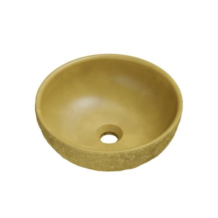 Brava Mustard Stone Textured Round Countertop Basin