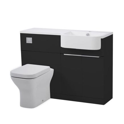 Tavistock Match Gloss Clay Right Hand Combination Vanity Basin & WC Unit 1200mm