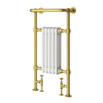Hive White and Gold Heated Towel Rail 938x500mm