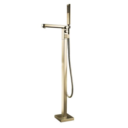 Flint Champagne Gold Floor Standing Bath Shower Mixer
