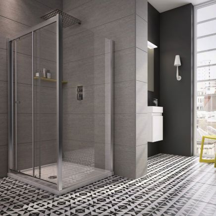 Rivar Chrome Sliding Shower Door 1000mm