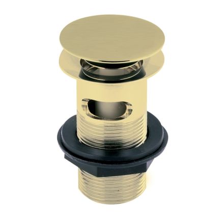 Brushed Gold Slotted Push Button Basin Waste