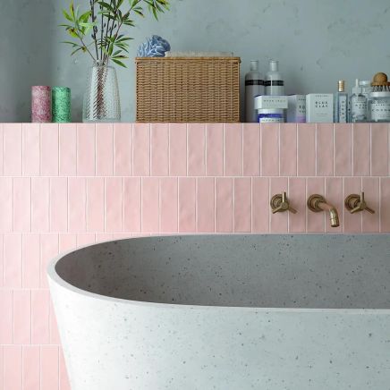 Borneo Pink Matt Brick Tile 65x200mm
