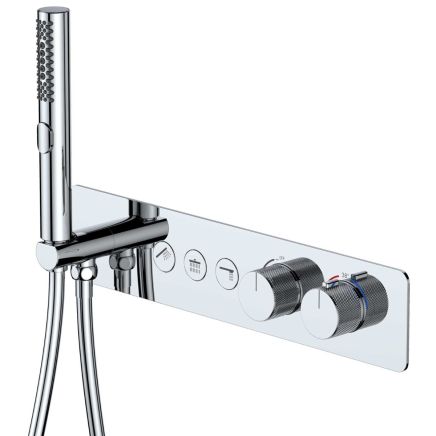 Coach Chrome Thermostatic Triple Outlet Concealed Valve with Handset