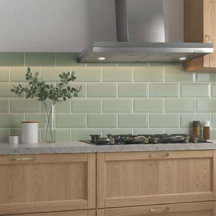 Metro Sage Ceramic Brick Tile 100x200mm