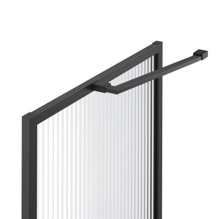 Amien Matt Black Shower Screen Angled Support Bar 480mm