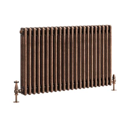 Clement Antique Copper Triple Horizontal Column Radiator - 600x1010mm