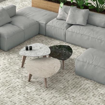 Pacific Pearl White Glass Mosaic Tile 315x315mm