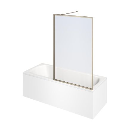 Amien Brushed Nickel Framed Clear Glass Bath Screen - 1500x800mm