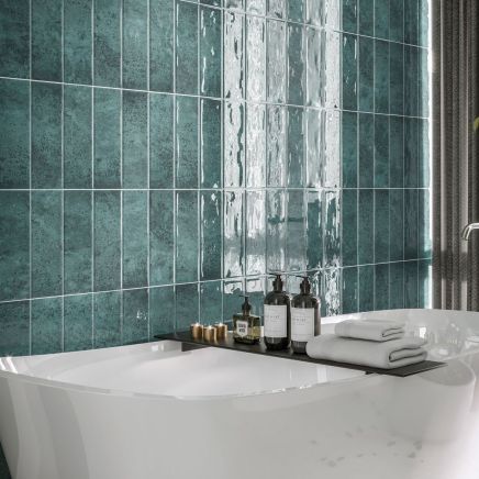 Lugano Green Ceramic Brick Tile - 100x300mm