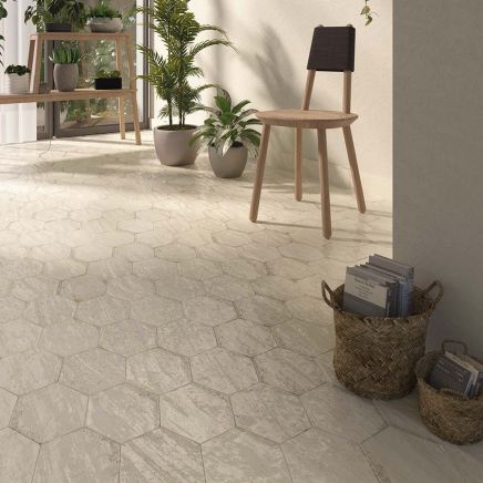 Bergamo Beige Porcelain Hexagon Tile - 150x130mm