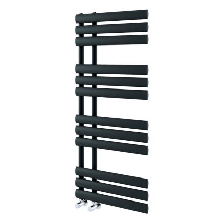 Rayner Matt Black Designer Heated Towel Rail 1130x500mm