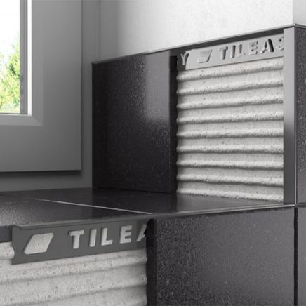 Tileasy Square 12mm Textured Pebble Grey Tile Trim