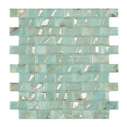 Serene Turquoise Brick Glass Mosaic Tile 315x315mm