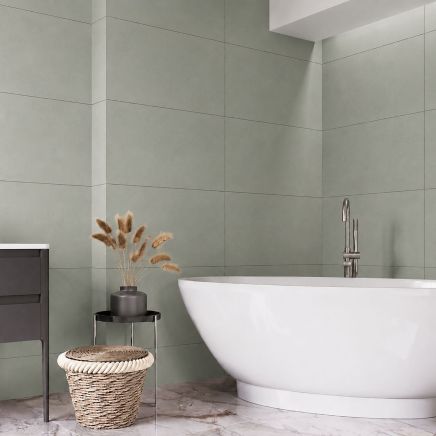 Zenia Salvia Green Concrete Porcelain Tile 600x1200mm
