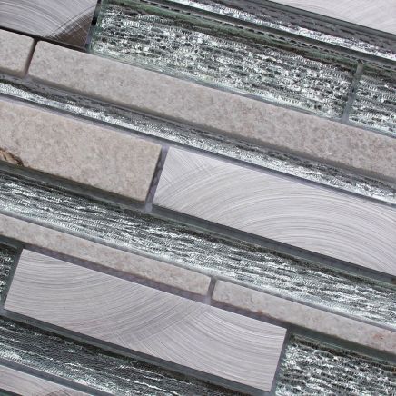 Sicily Glass & Stone Offset Mosaic 300x300mm