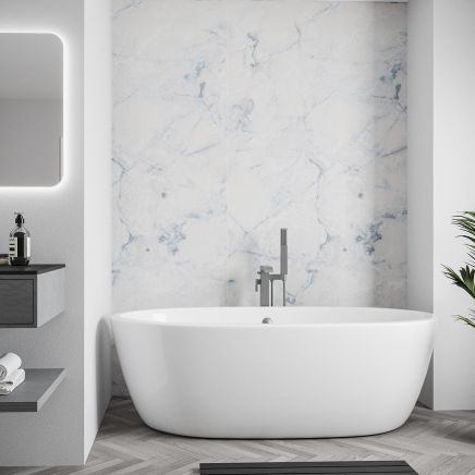 Vero Oceanite Onyx Marble Waterproof Postform & Tongue Edge Shower Wall Panel 2420x1200mm
