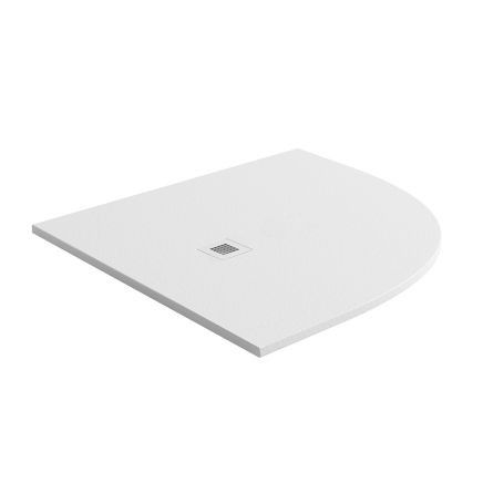 Peoria White Slate Effect Right Hand Offset Quadrant Shower Tray 1200x900mm