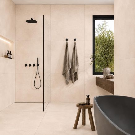 Cortez Beige Stone Porcelain Tile 600x600mm