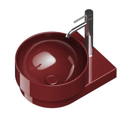 Verity Wall Hung Round Basin in Rubino Gloss