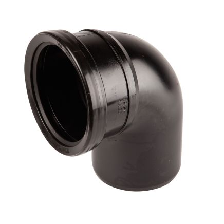 Wavin Omas Soil Black Spigot Bend 90 Degree 110mm - 4s160b