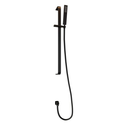 Liva Matt Black Square Shower Slide Rail Shower Kit