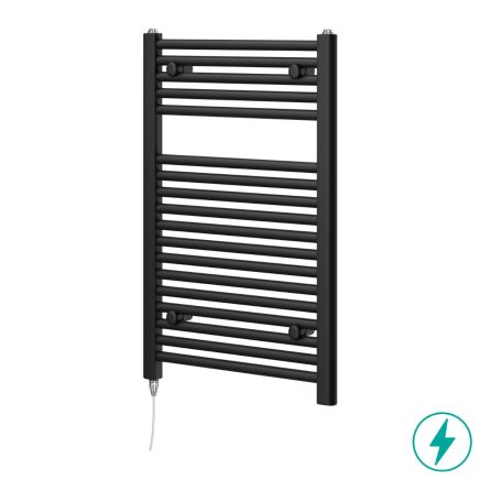 Neptune Matt Black Electric Heated Towel Rail 770x500mm
