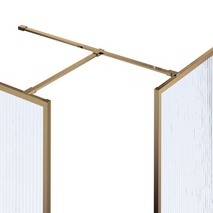Amien Brushed Gold Shower Screen T-Junction Support Bar Extension