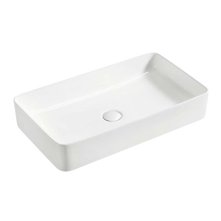 Monica White Rectangular Countertop Basin