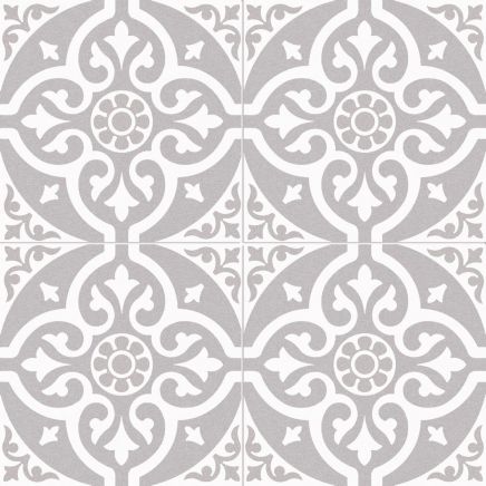 Chard Grey Ornate Ceramic Tile 450x450mm