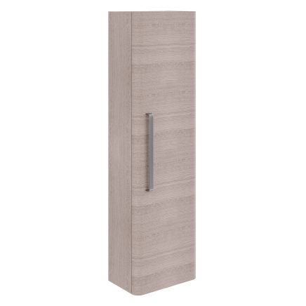 Esk Stone Grey Wall Mounted Tall Storage Cabinet with Nickel Handle