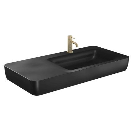 Micheli Matt Black Wall Hung Basin 1000mm