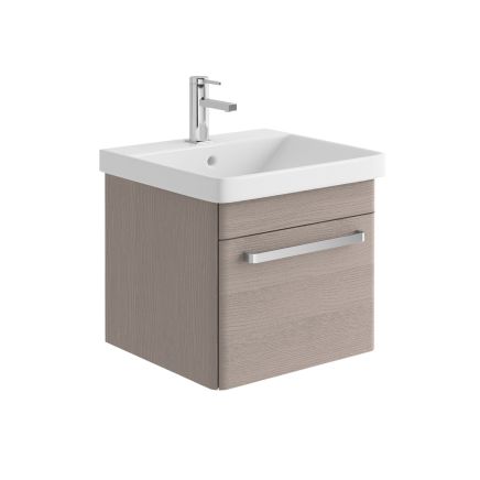 Esk Stone Grey Wall Hung Vanity Unit and Basin with Chrome Handles 500mm