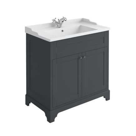 800mm floorstanding traditional midnight grey vanity unit