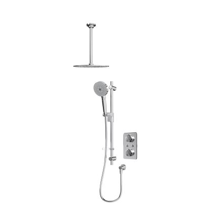Aqualisa S1 Chrome Smart Digital Shower Dual Outlet (Slide Rail Kit with Fixed Ceiling Head) HP/Combi