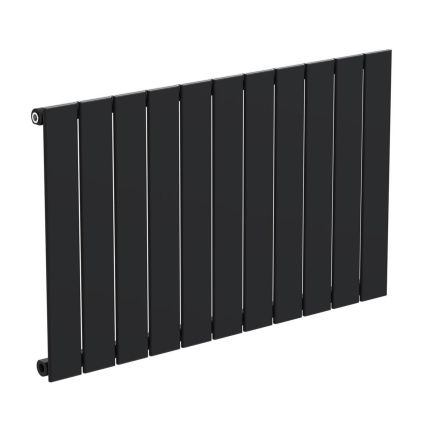Livio Black Horizontal Single Panel Aluminium Radiator 600x990mm
