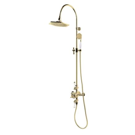 Adonis Traditional Thermostatic Dual Outlet Shower Pack - English Gold