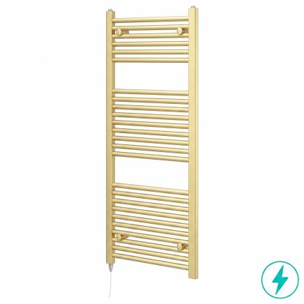 Neptune Brushed Gold Electric Heated Towel Rail 1200x500mm