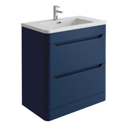 Ellis Royal Blue Floor Standing Vanity Unit with Ceramic Basin 800mm