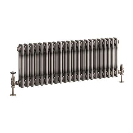 Clement Raw Metal Double Horizontal Column Radiator - 300x1010mm