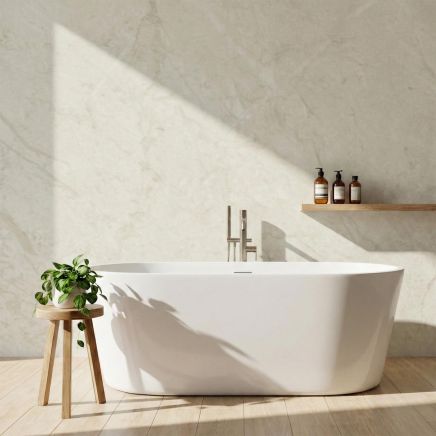 Bushboard Nuance Alabaster Tongue & Groove Waterproof Shower Wall Panel 1200mm